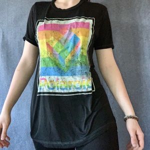 Rainbow Polaroid Sheer Black Shirt